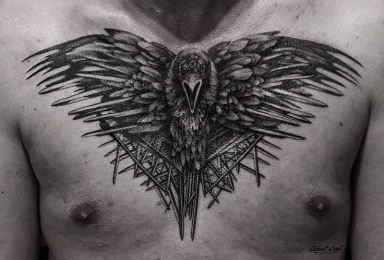 Тату ворон - значение татуировки ворона для парней и девушек, фото эскизы