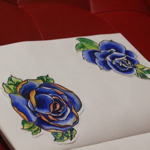Эскиз синие розы